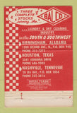 Matchbook Cover - WP Ballard Laundry Supply Birmingham AL Houston 40 Strike