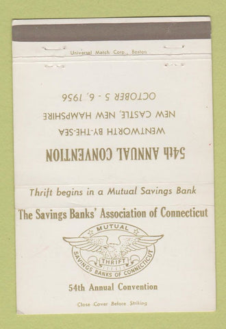 Matchbook Cover - Savings Banks' New Castle NH Convention 1956 40 Strike