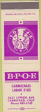 Matchbook Cover - Matchbook Cover Elks Club Carmichael CA