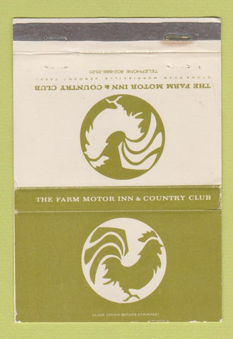 Matchbook Cover - Farm Motor Inn Country Club Morrisville VT WEAR 40 Strike