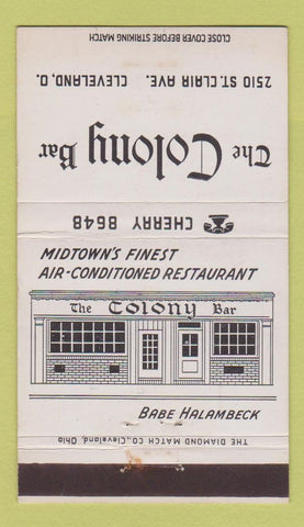 Matchbook Cover - Colony Bar Cleveland OH 36 Strike