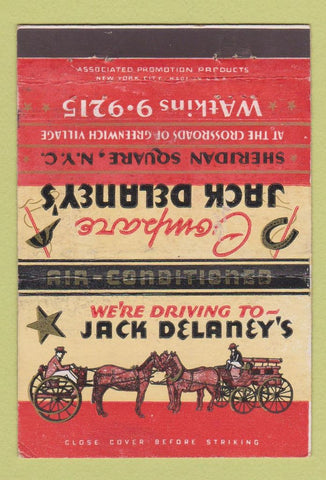 Matchbook Cover - Jack Delaney's New York City WEAR 40 Strike