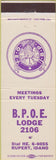 Matchbook Cover - Matchbook Cover Elks Club Rupert ID