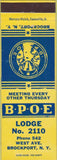 Matchbook Cover - Matchbook Cover Elks Club Brockport NY