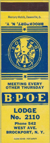 Matchbook Cover - Matchbook Cover Elks Club Brockport NY
