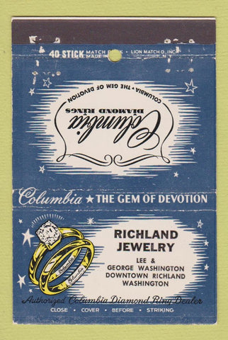 Matchbook Cover - Richland Jewelry Richland WA 40 Stick