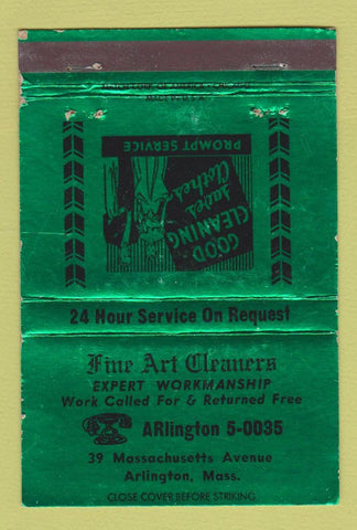 Matchbook Cover - Fine Art Cleaners Arlington MA 40 Strike