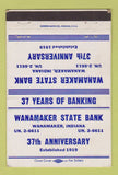 Matchbook Cover - Wanamaker State Bank IN 40 Strike