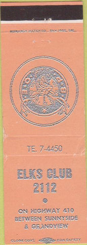 Matchbook Cover - Matchbook Cover Elks Club Sunnywide Grandview WA WEAR