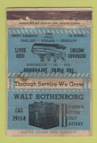 Matchbook Cover - Walt Rothenborg Boats Motors Danbury CT ADVANCE POOR 40 Strike