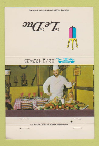 Matchbook Cover - Le Duc Restaurant Brussels Belgium 40 Strike