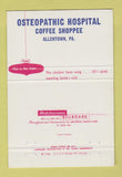 Matchbook Cover - Osteopathic Hospital Coffee Shop Allentown PA  40 Strike
