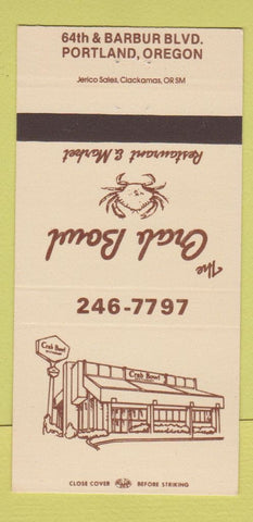 Matchbook Cover - Crab Broil Restaurant Market Portland OR 30 Strike
