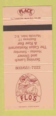 Matchbook Cover - Flo's Restaurant Murrells Inlet SC 30 Strike
