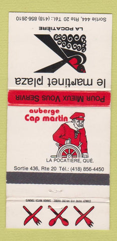 Matchbook Cover - Auberge Cap MARtin La Pocatiere QC 30 Strike