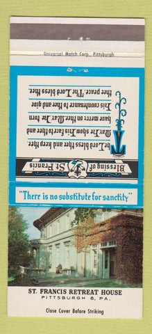 Matchbook Cover - St Francis Retreat House Pittsburgh PA 30 Strike