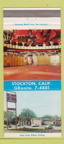 Matchbook Cover - Manor House Stockton CA SAMPLE 30 Strike