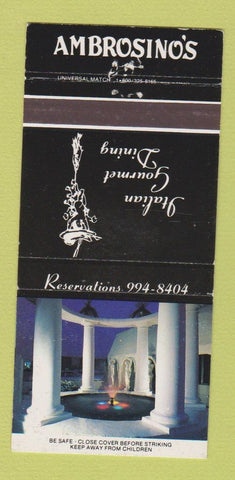 Matchbook Cover - Ambrosino's Italian Restaurant  Scottsdale AZ 30 Strike