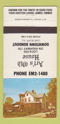 Matchbook Cover - Art's Old House Lake Bluff IL 30 Strike