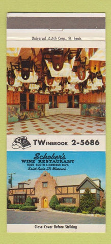 Matchbook Cover - Schober's Wine Restaurant St Louis MO 30 Strike