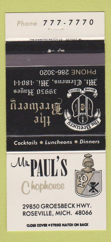 Matchbook Cover - Mr Paul's Chophouse Roseville MI 30 Strike
