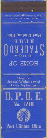 Matchbook Cover - Matchbook Cover Elks Club Port Clinto OH Merchants WEAR