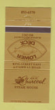 Matchbook Cover - Charcoal Steak House  30 Strike