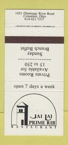 Matchbook Cover - Jai Lai Prime Rib Columbus OH 30 Strike