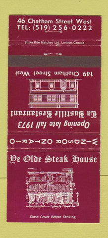 Matchbook Cover - Ye Olde Steak House Windsor ON WEAR 30 Strike