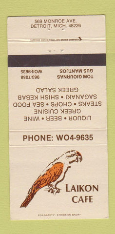 Matchbook Cover - Laikon Cafe Detroit MI 30 Strike