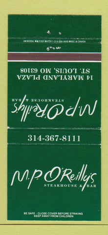 Matchbook Cover - MP O'Reilly's Steak Bar St Louis MO 30 Strike