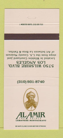 Matchbook Cover - Al Amir Prince Lebanese Los Angeles CA 30 Strike