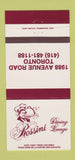 Matchbook Cover - Rossini Dining Lounge Toronto ON 30 Strike