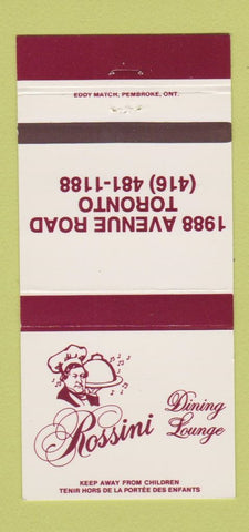 Matchbook Cover - Rossini Dining Lounge Toronto ON 30 Strike