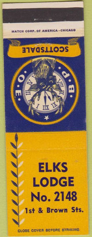 Matchbook Cover - Matchbook Cover Elks Club Scottsdale AZ