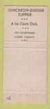 Matchbook Cover - North Shore Steak House Great Neck LI NY 30 Strike