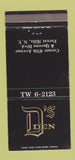 Matchbook Cover - D's Den Forest Hills NY 30 Strike