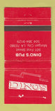 Matchbook Cover - Dino's Morgan City LA Pub WEAR 30 Strike