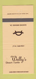 Matchbook Cover - Wally's Desert Turtle Rancho Mirage CA 30 Strike