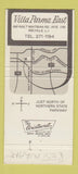 Matchbook Cover - Villa Parma East Melville LI NY 30 Strike