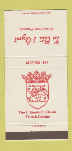 Matchbook Cover - La Cote Argent French Restaurant Larchmont NY 30 Strike