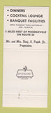 Matchbook Cover - Seven Stars Inn Phoenixville PA 30 Strike