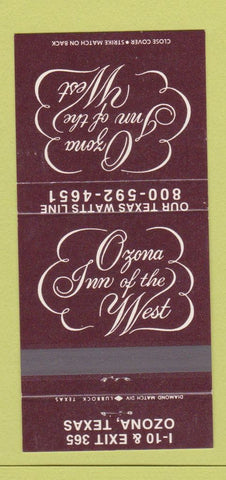 Matchbook Cover - Ozona Inn of the West Ozona TX 30 Strike
