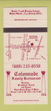 Matchbook Cover - Colonnade Restaurant Maple Shade NJ 30 Strike