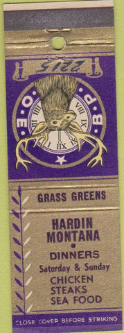 Matchbook Cover - Matchbook Cover Elks Club Hardin MT