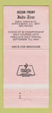 Matchbook Cover - Jade Tree Motor Inn Myrtle Beach SC 30 Strike