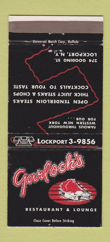 Matchbook Cover - Garloch's Restaurant Lockport NY 30 Strike