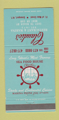 Matchbook Cover - Claudio's Restaurant Greenport NY 30 Strike