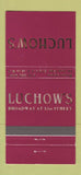 Matchbook Cover - Luchow's New York City 30 Strike