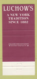 Matchbook Cover - Luchow's New York City 30 Strike